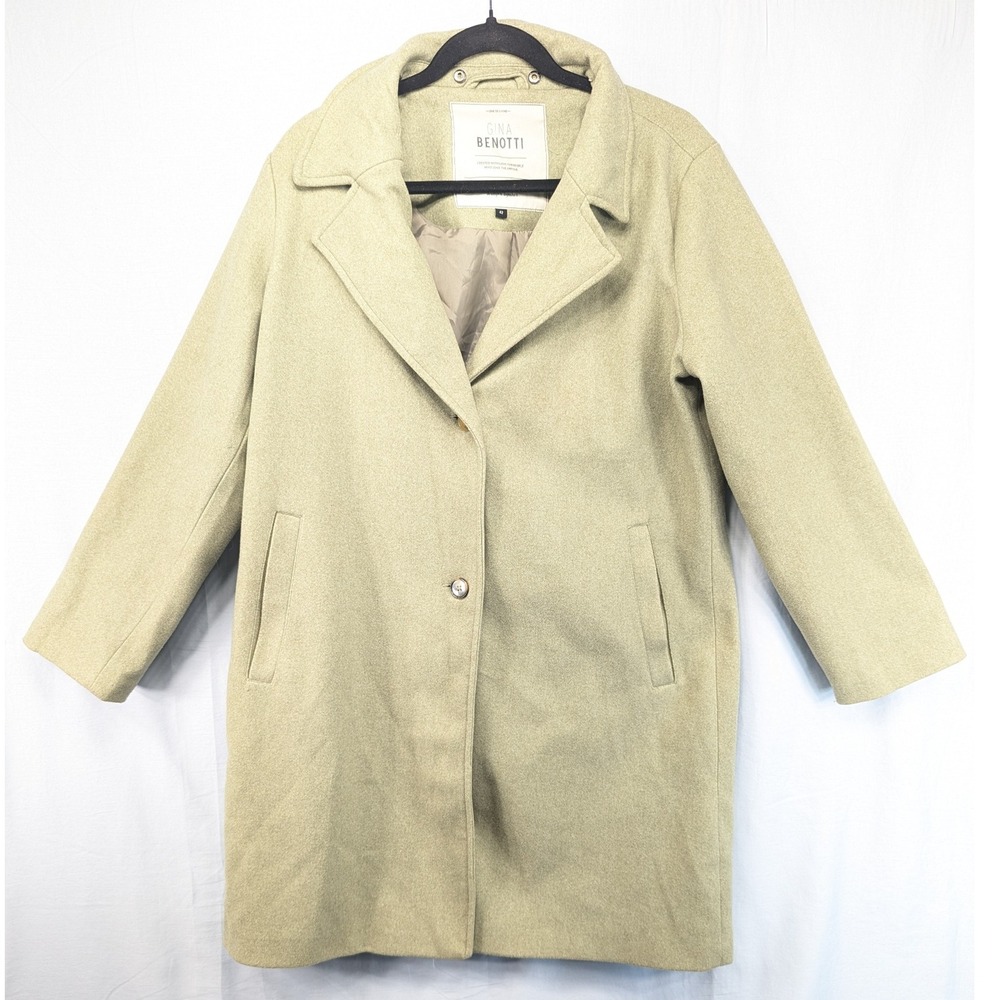 Gina‎ Benotti Coat Light Beige Single Button Collar Size 42